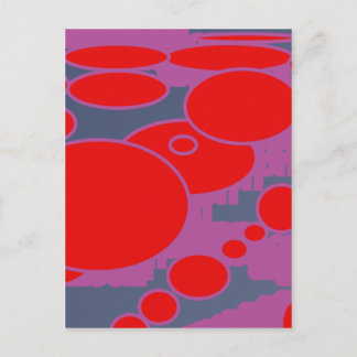 Cartão Postal círculo vermelho e abstrato azul escuro