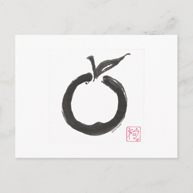 Cartão Postal Círculo Zen Apple (Frente)