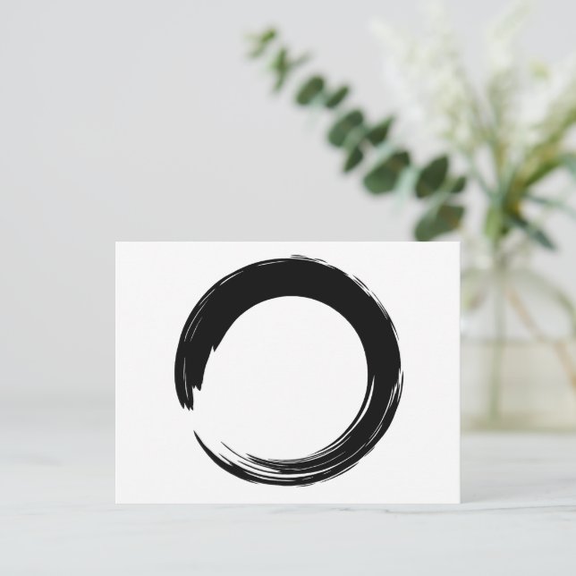 Cartão Postal Círculo Zen Enso (Em pé/Frente)