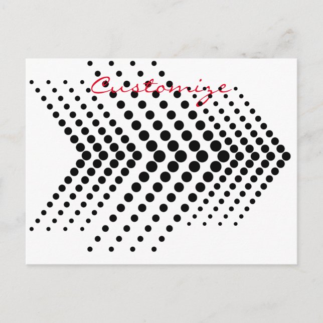 Cartão Postal Círculo Zigzag Chevron de meia-tona abstrato (Frente)