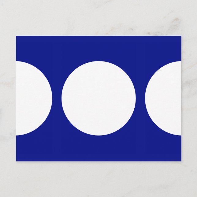 Cartão Postal Círculos brancos no cartão-postal azul (Frente)