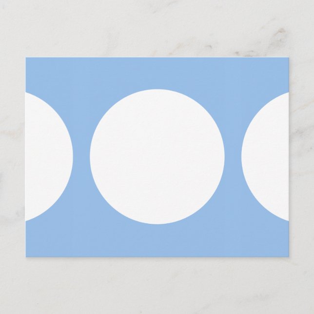 Cartão Postal Círculos brancos no cartão-postal azul claro (Frente)