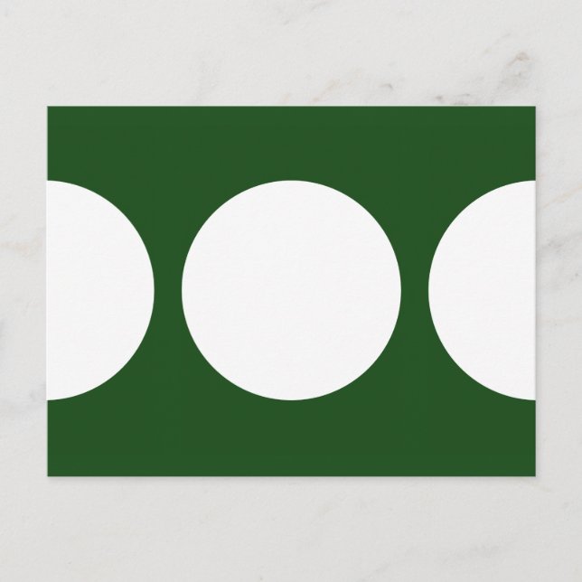 Cartão Postal Círculos brancos no cartão-postal verde (Frente)