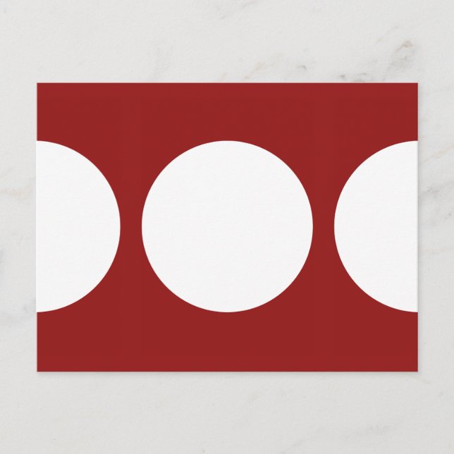 Cartão Postal Círculos brancos no cartão-postal vermelho (Frente)