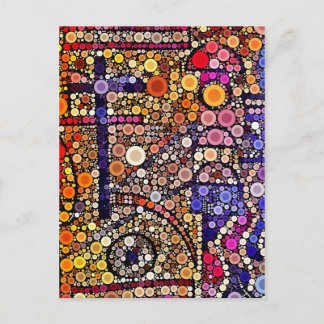 Cartão Postal Círculos Coloridos Design Mosaico Sudoeste da Cruz
