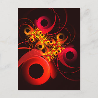 Cartão Postal Círculos Coloridos Padrão Moderno de Arte Abstrato