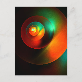 Cartão Postal Círculos Coloridos Padrão Moderno de Arte Abstrato