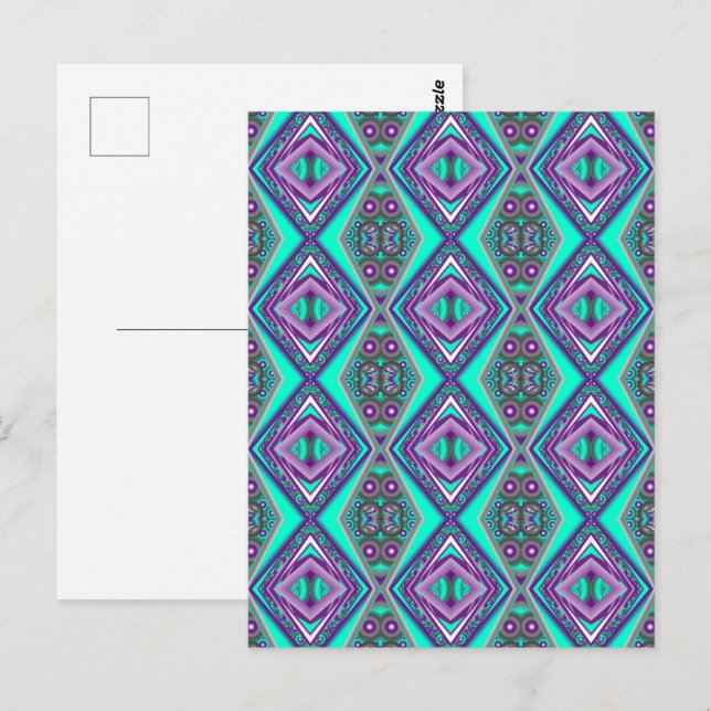 Cartão Postal Círculos Concêntricos Ao Ponto Abstrato (Frente/Verso)