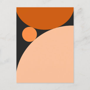 Cartão Postal Círculos de abstrato laranja e de pêssego