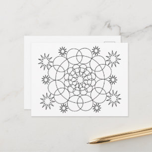 Cartão postal - Círculos e Estrelas para Colorir