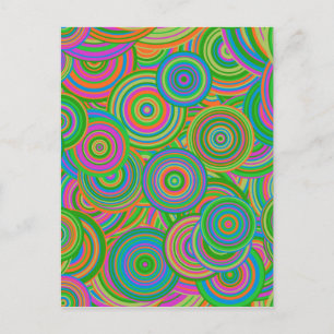 Cartão Postal círculos retrô