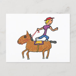 Cartão Postal Circus Rodeo Horse Circular