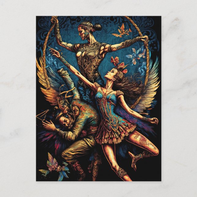 Cartão Postal Circus Trapeze Artistas Artistas Artistas Cirque F (Frente)