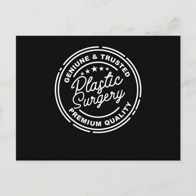 Cartão Postal Cirurgia Plástica Geniune Cirurgião Cosmético Conf (Frente)