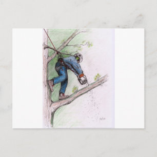 Cartão Postal Cirurgião Árvore Arborista Lumberjack