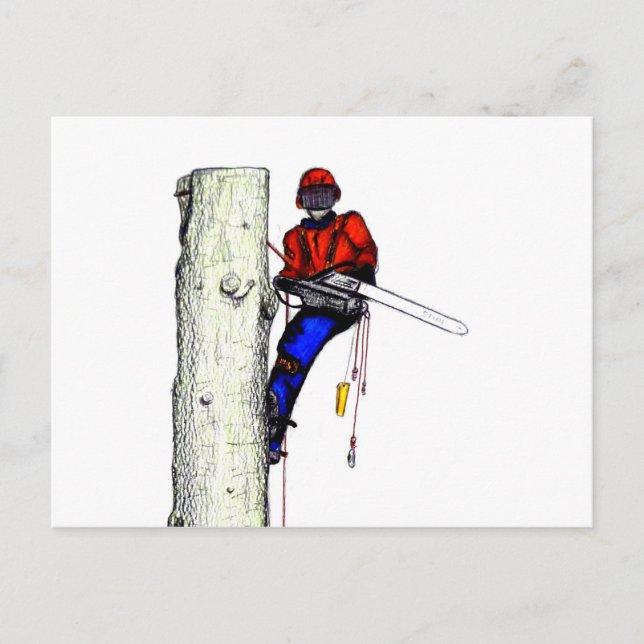 Cartão Postal Cirurgião Árvore Arborista no trabalho presente Ch (Frente)