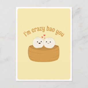 Cartão Postal Cita de Amor com Punção de Comida Asiática Cute Ka