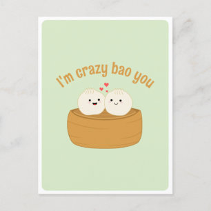 Cartão Postal Cita de Amor de Comida Asiática Cute Kawaii Dumpli