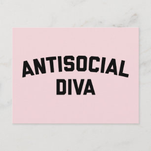 Cartão Postal Citação antissocial Diva Funny