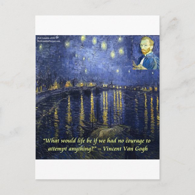 Cartão Postal Citação Coragem de Van Gogh (Frente)