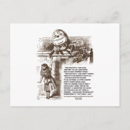 Cartão Postal Citação da Conversação da Alice Humpty Dumpty Wond