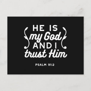 Cartão Postal Citação da Fé Cristã – Confie em Deus Salmo 91:2