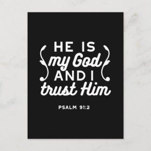 Cartão Postal Citação da Fé Cristã – Confie em Deus Salmo 91:2