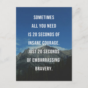 Cartão Postal Citação de 20 Segundos de Coragem Insana
