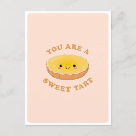 Cartão Postal Citação de Amor de Sobremesa de Torta de Ovo Kawai