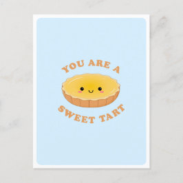 Cartão Postal Citação de Amor de Sobremesa de Torta de Ovo Kawai