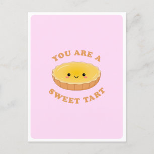 Cartão Postal Citação de Amor de Sobremesa de Torta de Ovo Kawai