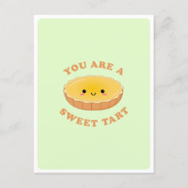 Cartão Postal Citação de Amor de Sobremesa de Torta de Ovo Kawai