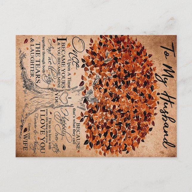 Cartão Postal Citação de Amor para Presente de Marido, Aniversár (Frente)