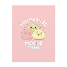Citação de Amor Rosa Pastel Comida Mochi Kawaii Fo