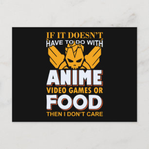 Cartão Postal Citação de Anime, Video Games e Comida Design En