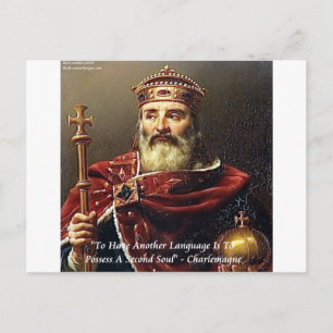 Cartão Postal Citação de Carlomano & Línguas Famosas