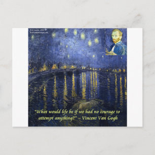 Cartão Postal Citação de Coragem de Van Gogh