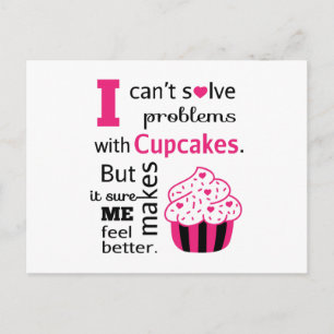 Cartão Postal Citação de Cupcake Fofa, Felicidade