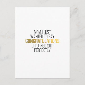 Cartão Postal Citação de Dia de as mães engraçada para MOM
