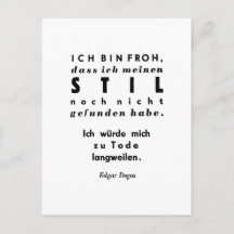 Citação de Edgar Degas em alemão Typesetting Impre