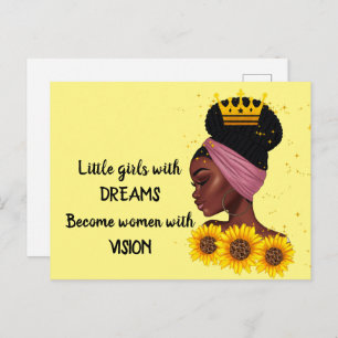 Cartão Postal Citação de Empoderamento da Garota Negra Dream