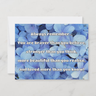 Cartão Postal Citação de Encorajamento Positivo da Bravery Empat