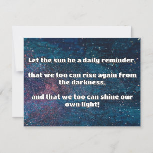 Cartão Postal Citação de Encorajamento Positivo do Empath Shine