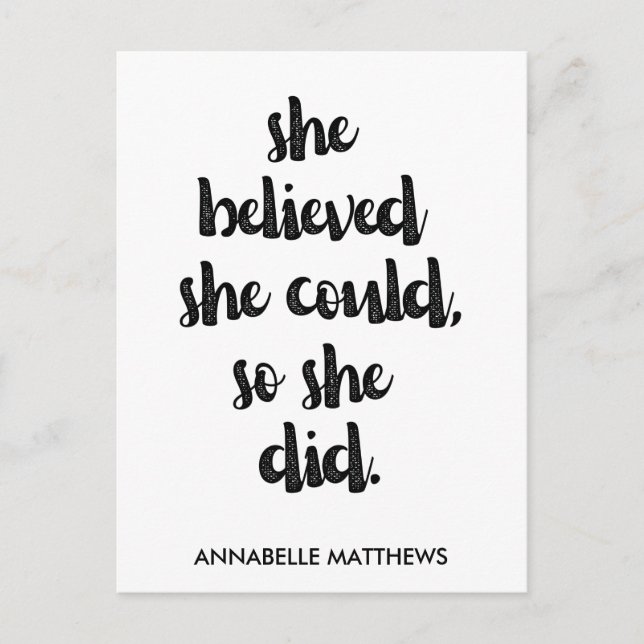 Cartão Postal Citação de energia feminista inspiradora (Frente)