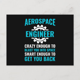 Cartão Postal Citação de Engenheiro Aerospace Funny