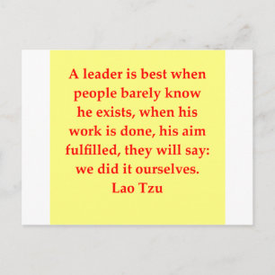 Cartão Postal Citação de excelente Lao Tzu