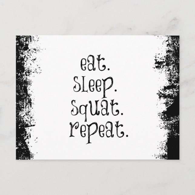 Cartão Postal Citação de Gym malhação: Coma, Dorme, Quadrado (Frente)