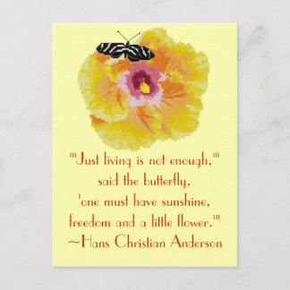 Cartão Postal Citação de Hans Christian Anderson Butterfly
