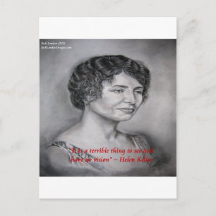 Cartão Postal Citação de Helen Keller sobre Visão e Sabedoria