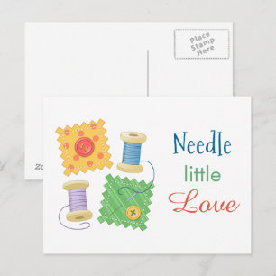 Cartão Postal Citação de Hobby de Costura de Patchwork